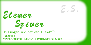 elemer sziver business card